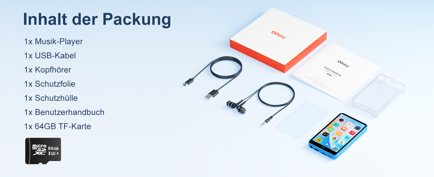 MP3 плеєр Oilsky 80GB Bluetooth WiFi Android 9.0 4