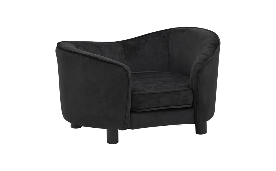 Софа для собак VidaXL, чорна, 69x49x40 см, м'яке ліжко для собак та котів