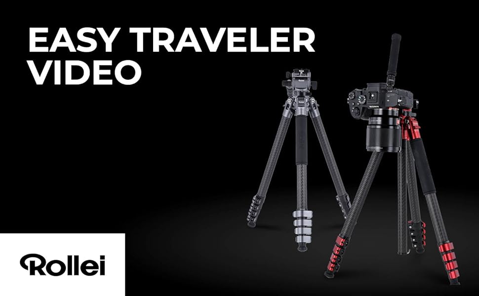 Карбоновий відеоштатив Rollei Easy Traveler Video: навантаження 4,5 кг, висота 164 см, ультралегкий та компактний