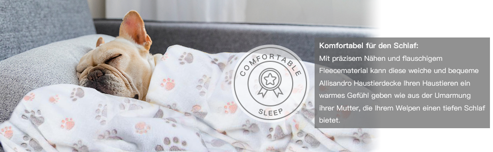 ALLISANDRO® Тепла та м'яка ковдра для домашніх тварин: ковдра для собак та котів з флісу, 200x150 см, бежева