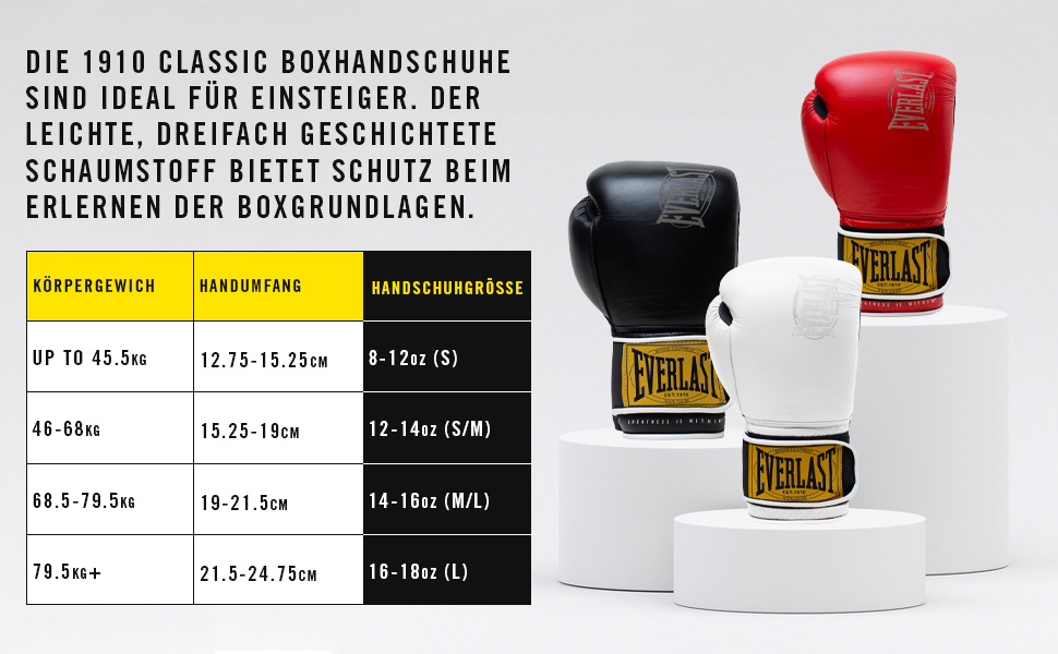 Боксерські рукавички Everlast 1910 Classic з натуральної шкіри, для тренувань з мішком та лапами, на липучці, потрійна амортизація, ергономічне зчеплення – Оригінальні Everlast