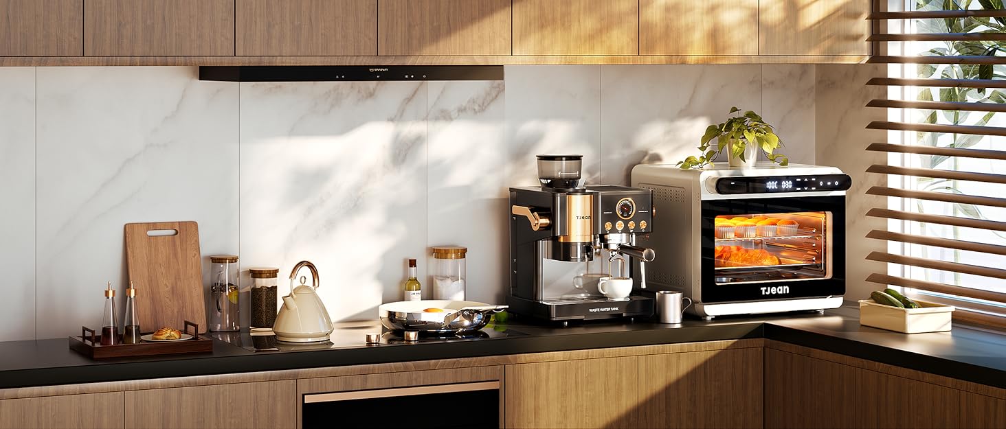 Набір сковорідок з керамічним антипригарним покриттям Tjean (без PTFE, PFOA, PFAS) з нержавіючою ручкою, підходить для індукційних, газових, електричних плит та духовки до 280°C (кремовий, 20+24+28 см)