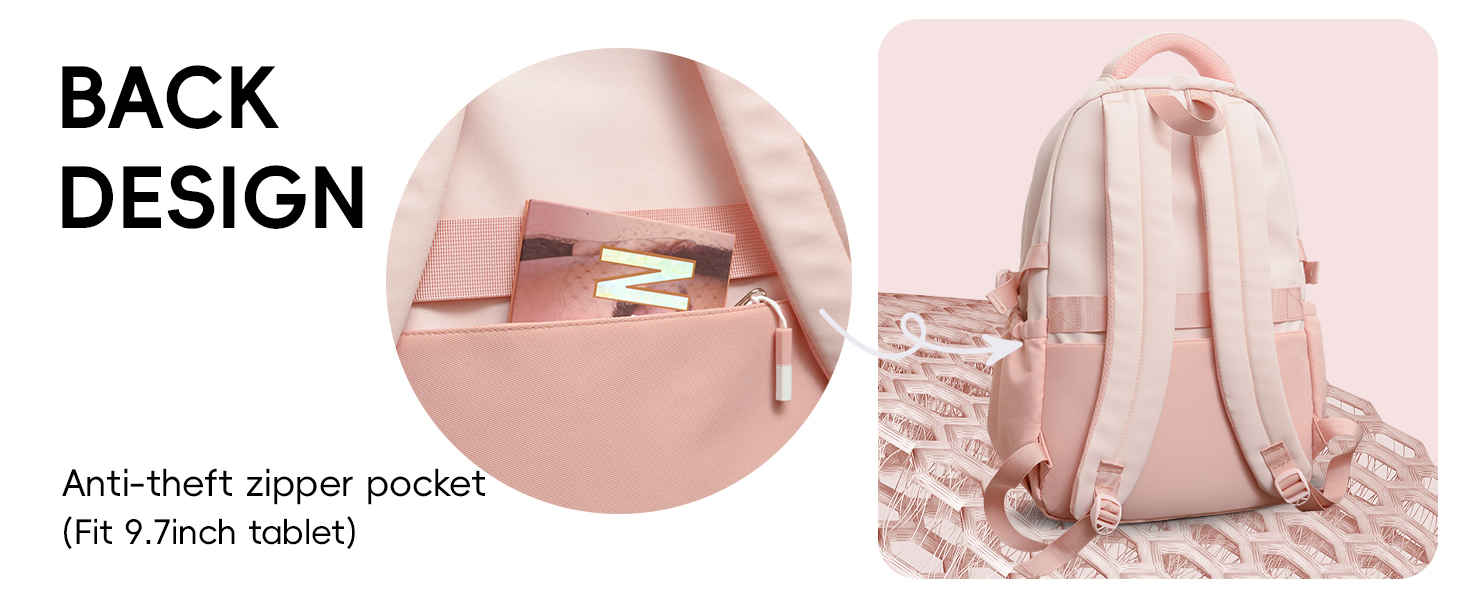 Шкільний рюкзак для дівчинки-підлітка 2025, рюкзак для школи/гімназії, рюкзак Kawaii для старшої школи з відділенням для 15.6' ноутбука, повсякденна шкільна сумка для подорожей, 22L, чорний