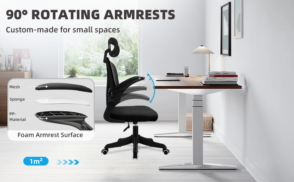 Ергономічне крісло для офісу та дому з підтримкою попереку та регульованою підголівником, велике сидіння