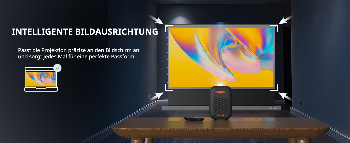 WEMAX Mini проєктор 4K з Netflix та Google TV, портативний, Dolby Audio, WiFi, Bluetooth для домашнього кіно та відпочинку на природі