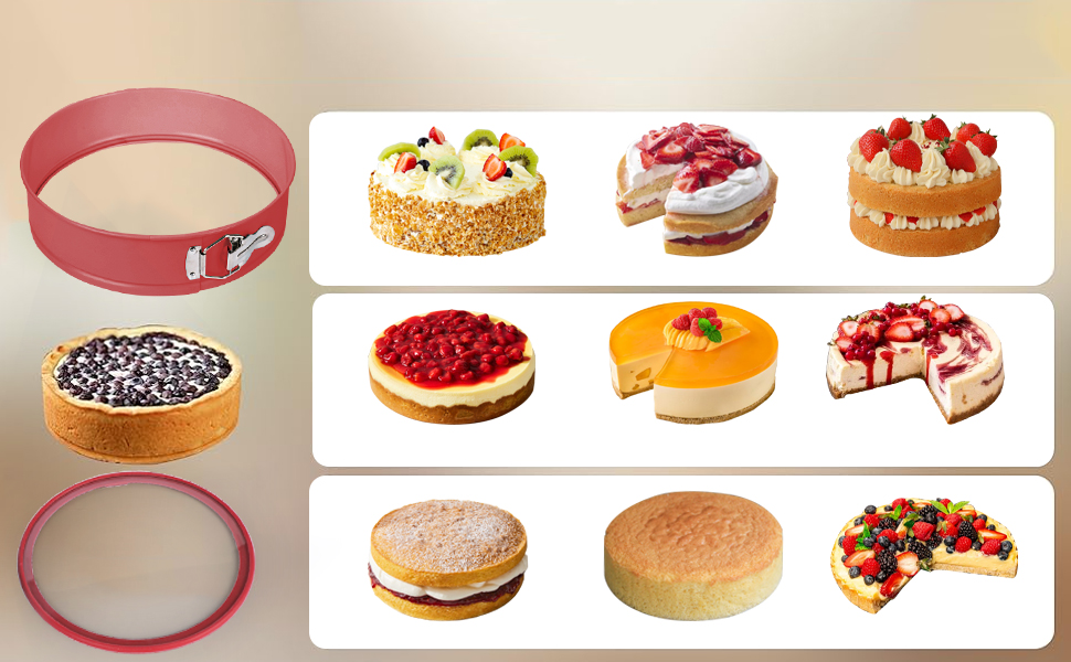 Форма для випічки Hikaproligt з нержавіючої сталі, діаметр 26 см, кругла, з антипригарним покриттям та захистом від протікання, знімний дно, для чізкейків та тортів