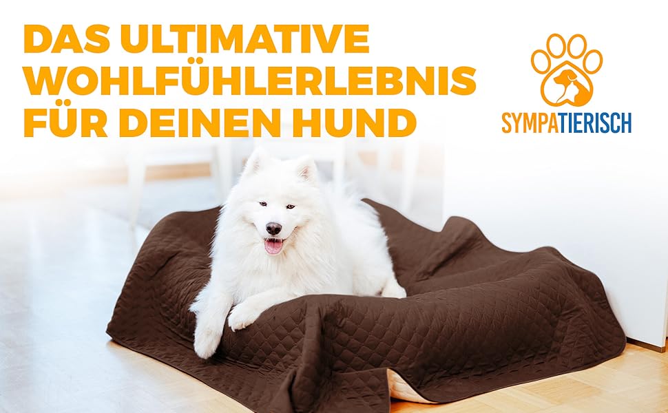 Водонепроникний коврик для собак SympaTierisch: захист дивану та ліжка, 150 x 130 см, коричневий