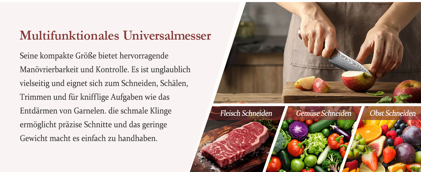 HEZHEN ніж кухарський 21 см дамаск 67 шарів, професійний ніж для кухні з дерев'яною піхвою, міцний ніж з ручкою Micarta
