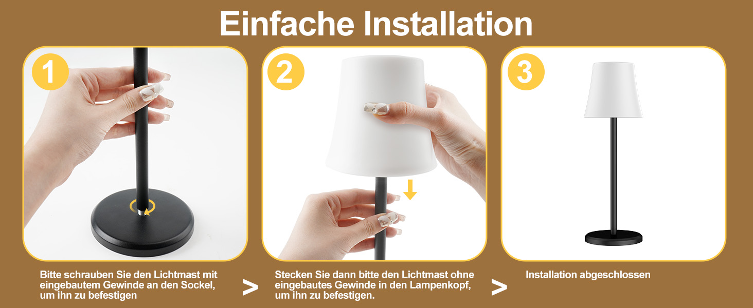 Бездротова LED лампа Suright для столу з регулюванням яскравості, 3 кольори + RGB, сенсорне керування, водонепроникність IP54, для ресторану, спальні, вечірки, кемпінгу, кав'ярні