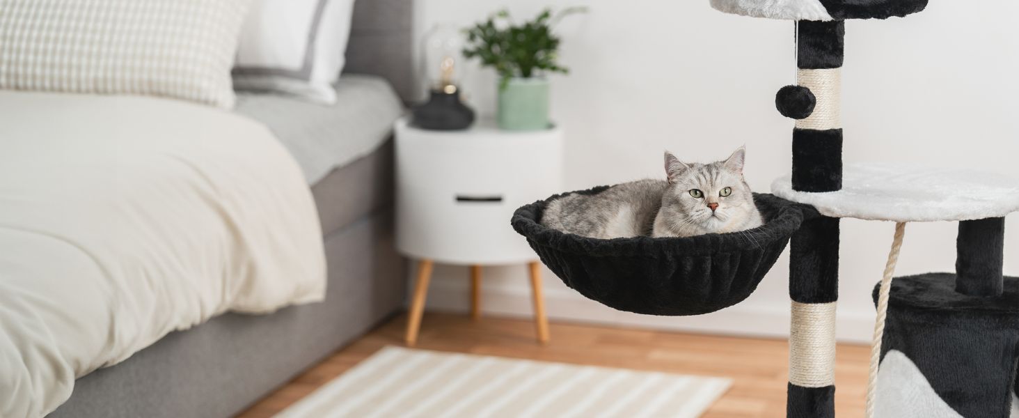 Крісло-гніздо для кота з м'якого плюшу на котячий будиночок, Ø 40 см, глибина 25 см, зручне ліжко для будь-якого котячого будиночка з різьбленням M8, міцний металевий каркас для котів будь-якого розміру, світло-сірий