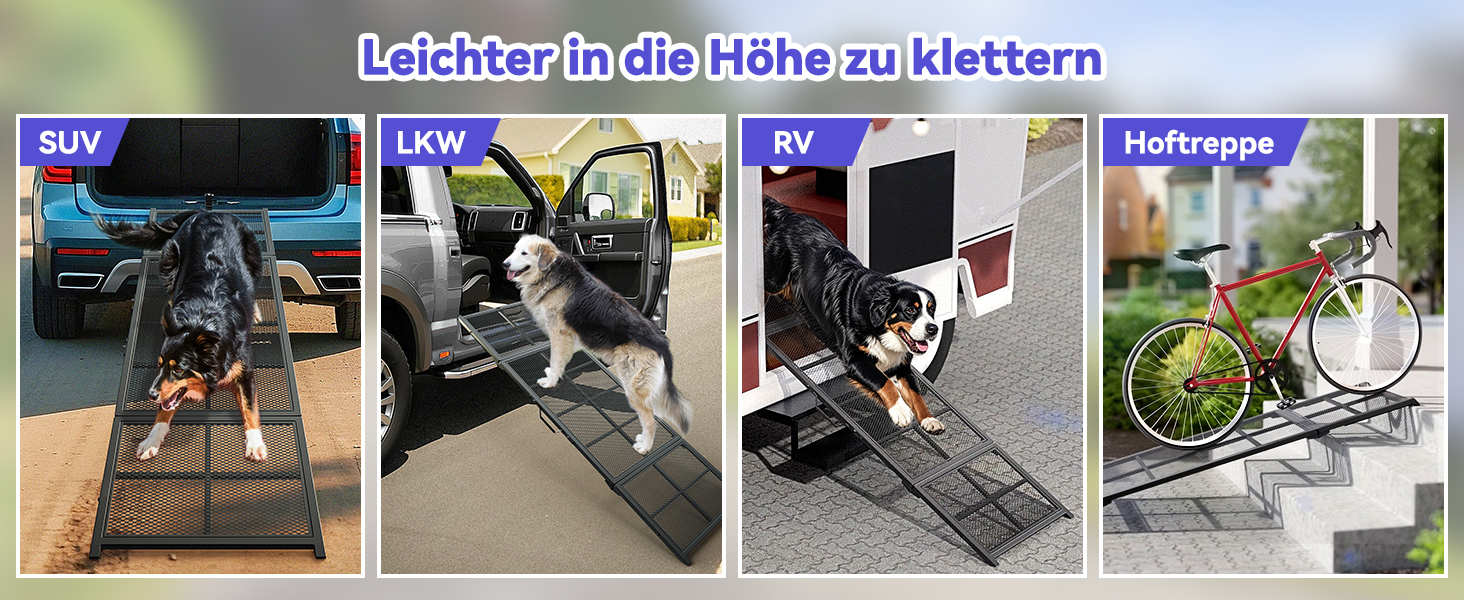 Рампа для собак у машину, 190 x 50 см - широка сходинка для собак середніх та великих порід, до 180 кг, антиковзка, для авто, позашляховиків, ліфтів