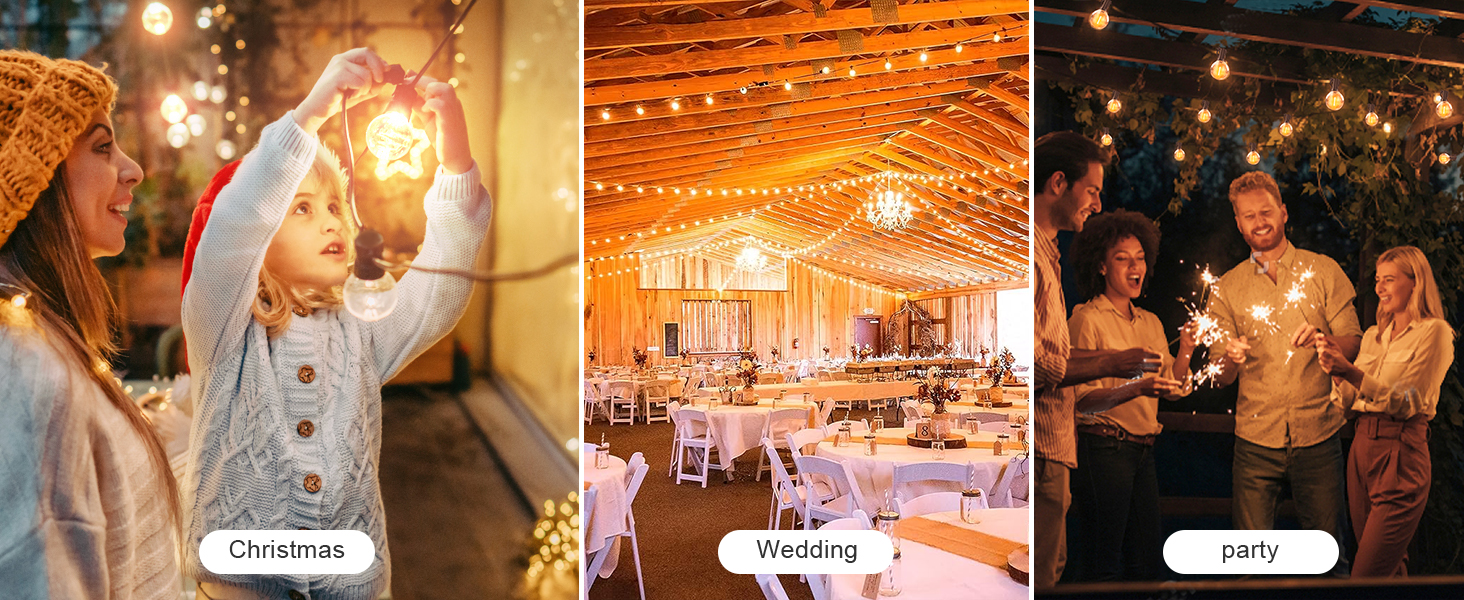 LED гірлянда GLUROO для вулиці, 7.6м, 12+1 лампочки G40, тепле світло, вологостійка, для саду, вечірок, диммер