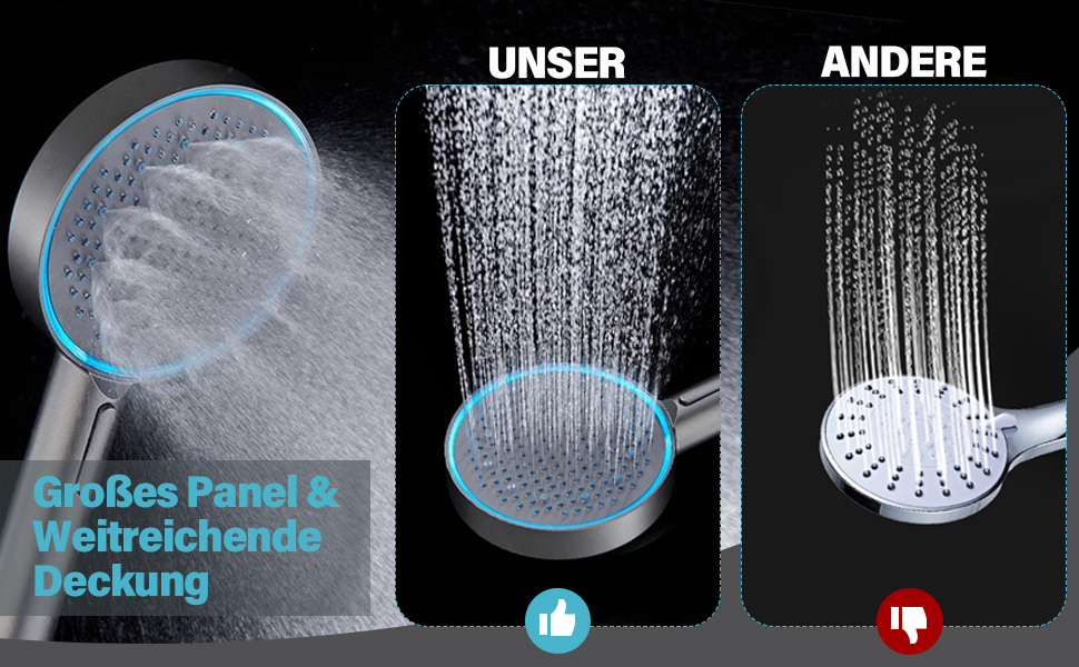 JINYOMFLY LED Shower Head with Lights, Shower Head with LED Lighting, 15CM Shower Head Color Changing, 3 Shower Modes Shower Light, Shower Head Light with Liquid Silicone Nozzle