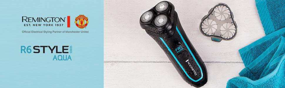 Електричний чоловічий гоління Remington R6 Aqua Rotationsrasierer R6000 – вологий/сухий, USB, 60 хв, з тримером