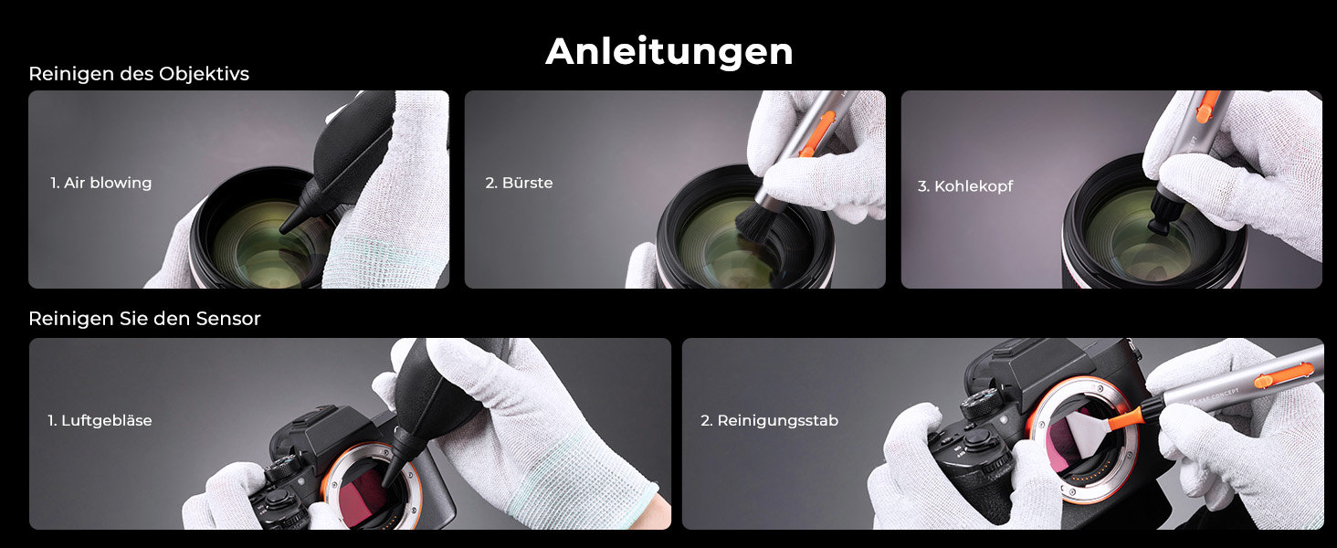 Набір для чищення об'єктивів K&F Concept 6-в-1 (APS)