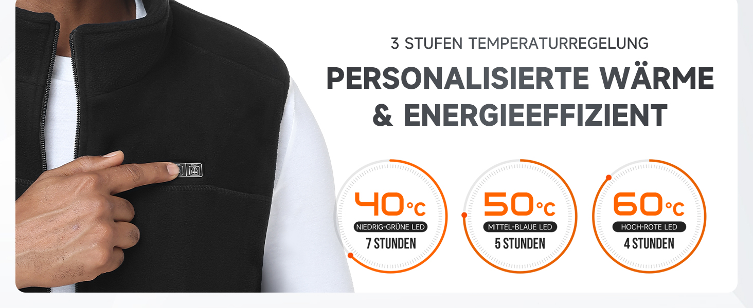 Обогреваемая жилетка LABCOOL для мужчин и женщин - жилетка з мікрофлісу з 6 зонами нагріву та 3 рівнями температури - USB-живлення з Powerbank 10000mAh - можна прати в пральній машині, чорний, розмір M