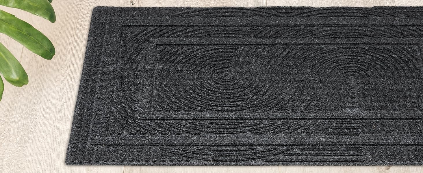 Придверний килимок Astra 45x75 см, протиковзкий та стійкий до витеру, вологостійкий килим для вхідної зони та балкона, антрацит