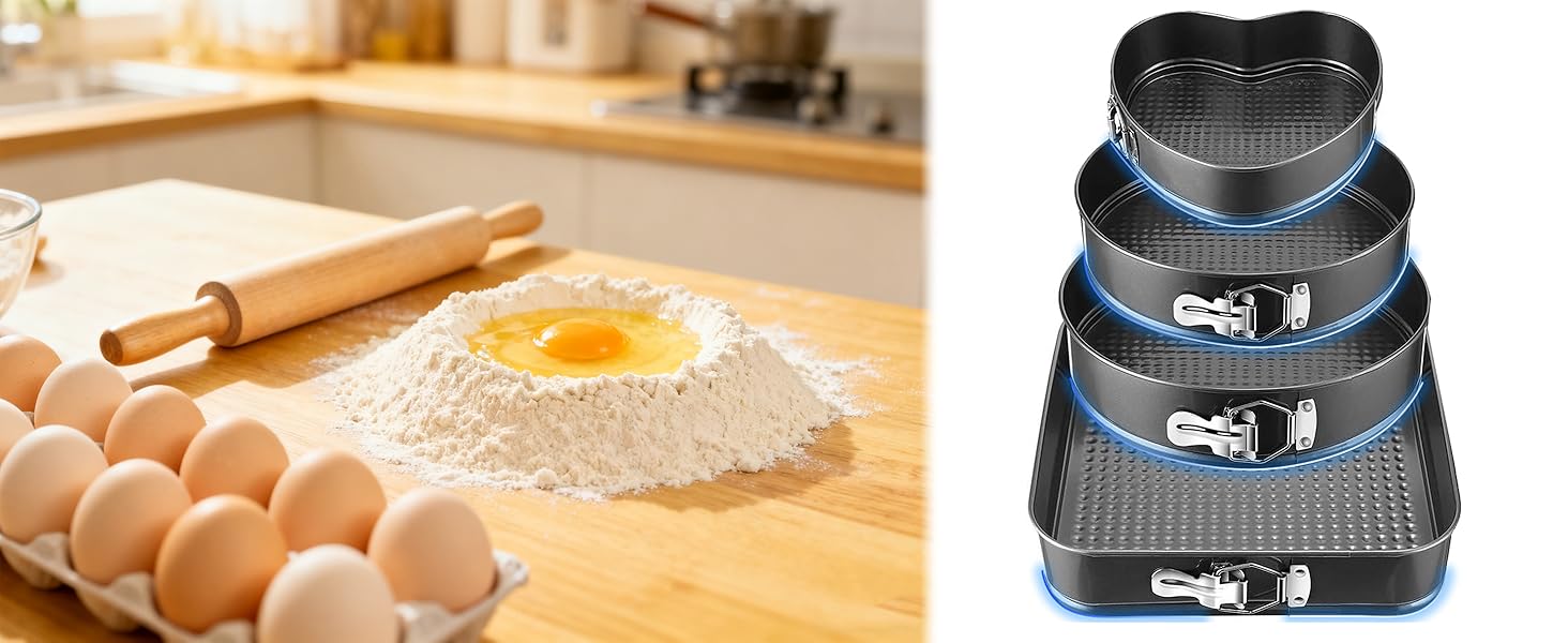 Набір для випічки Sadodo: форми для тортів (20/22/24/26 см), кондитерський мішок з насадками та аксесуари для випічки