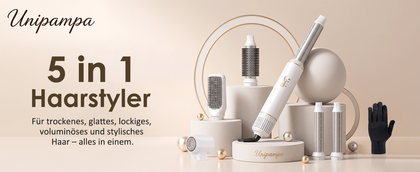 Мультистайлер для волосся 5 в 1 Airstyler 1000W: фен-щітка, автоматичний стайлер для кучерів, об'єму та випрямлення, 3 режими температури