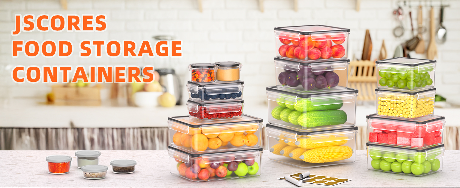 Набір контейнерів для зберігання продуктів 36 шт. з кришками, витіканнями, для кухні