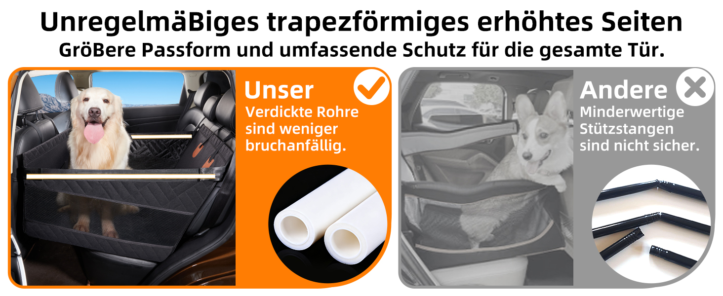 Автокрісло для собак великих порід до 25 кг – безпечний чохол на заднє сидіння, міцний бустер для собак з подовжувачем для заднього сидіння та водовідштовхувальний килимок для собак (Чорний, L)