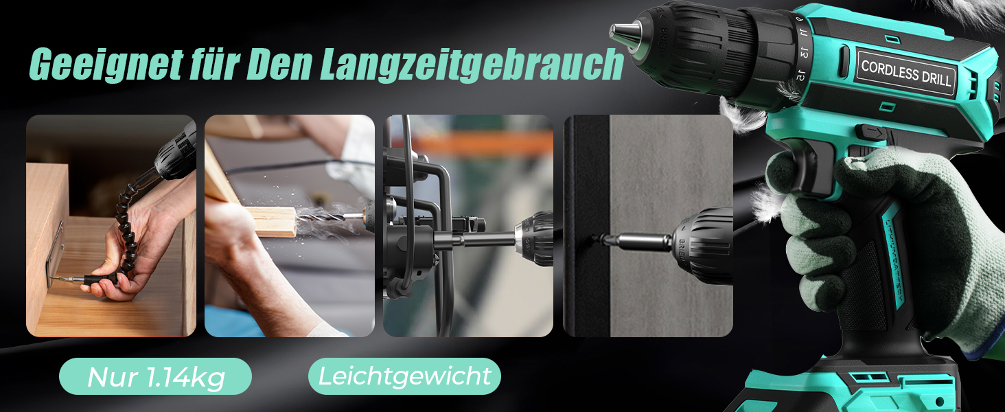 Акумуляторний шурупокрут-дрель 20V з 56 шт. насадок, 42Nm, LED-підсвічування, для дому та ремонту