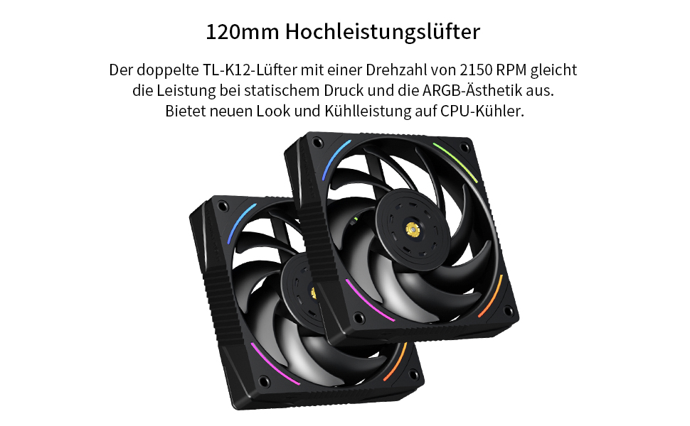 Кулер для процесора Thermalright Phantom Spirit 120 EVO, 7 теплових трубок, 2 PWM вентилятори 2150 RPM, сумісність з AMD AM4/AM5 та Intel LGA 115X/1200/1700/1851/2000 (Чорний, PS120 D EVO)