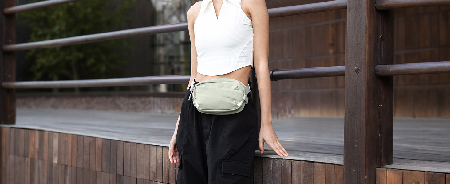 Сумка на пояс Inateck X-Mini, 1.5 л, RFID захист, для подорожей, спорту, туризму (зелена)