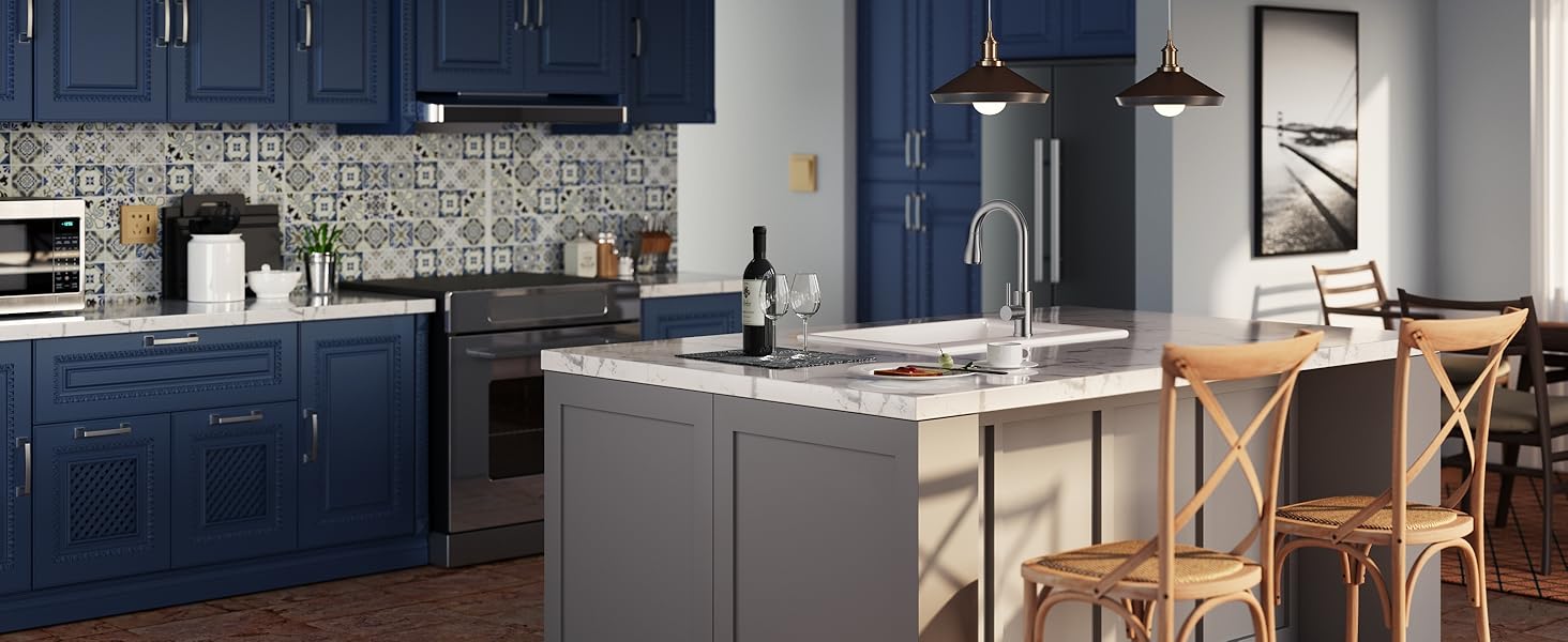 Змішувач для кухні FORIOUS з висувною лійкою, 360° обертання, 2 режими, нержавіюча сталь