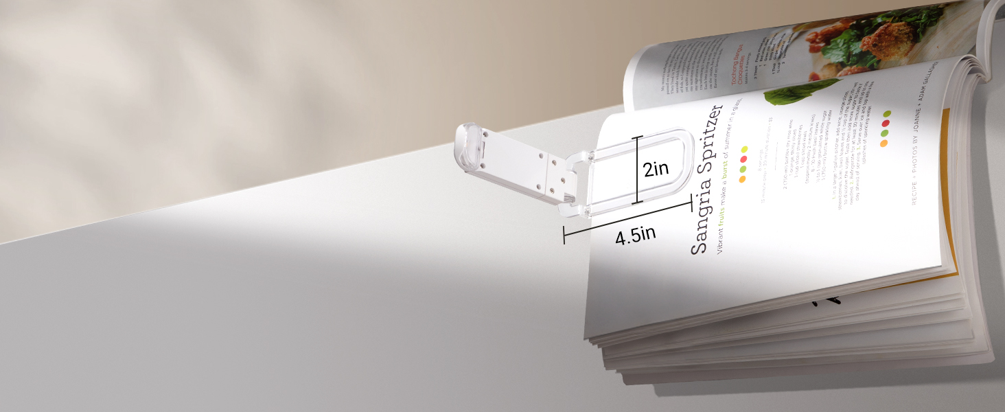 LED лампа для читання DEWENWILS на прищіпці, USB перезарядна, 2 рівні яскравості, біле світло, для дітей та книголюбів