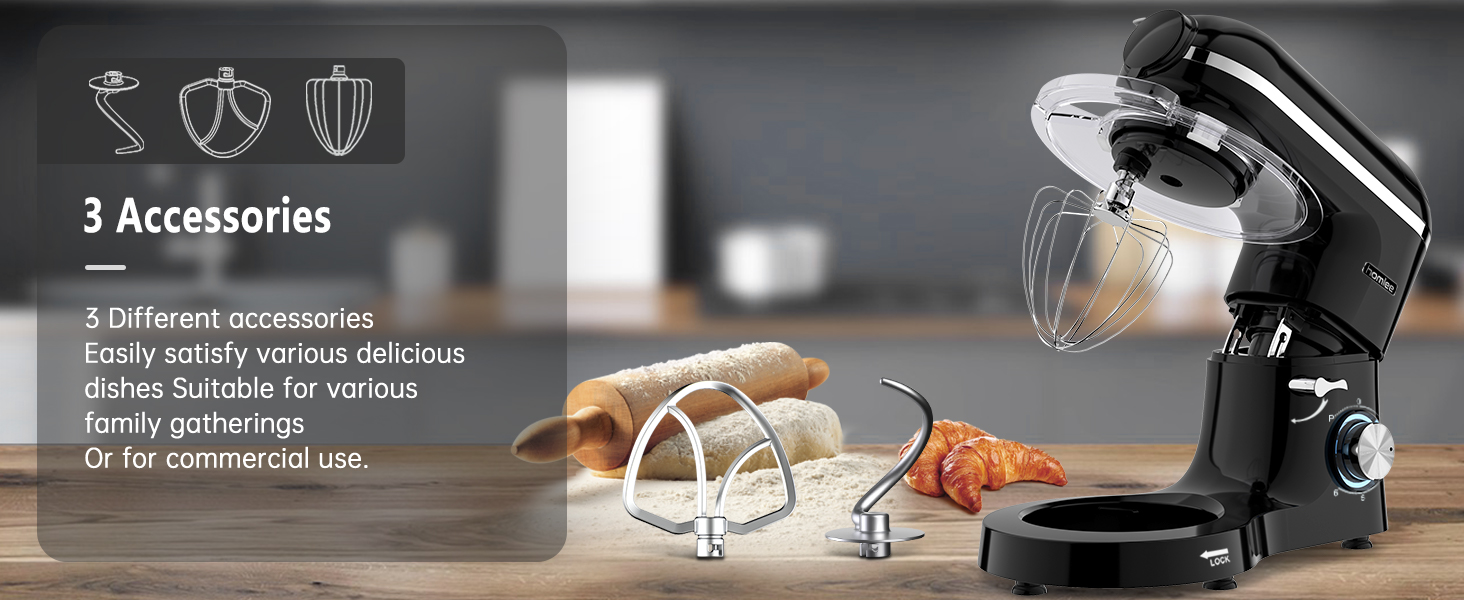 Homlee 3-in-1 Kitchen Machine with 1800W Power - Food Processor, Mixer, Meat Grinder & Juicer with 5.5L Stainless Steel Bowl