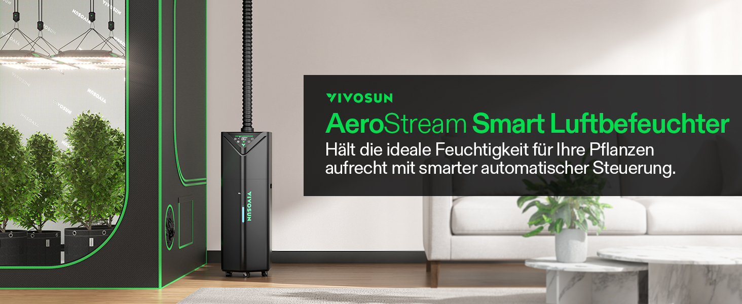 Зволожувач повітря VIVOSUN для рослин, AeroStream H05, 19л, ультразвуковий, тихий (24дБ), 360°