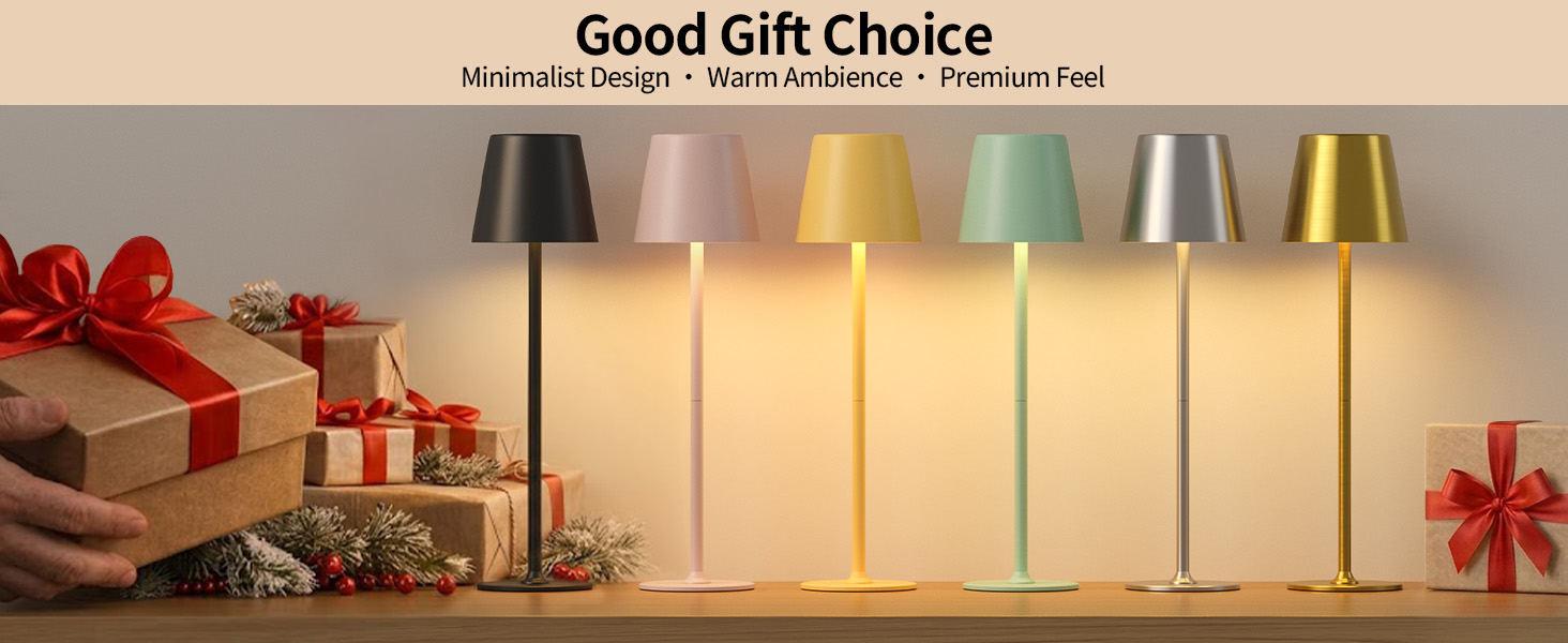 Світлодіодний настільний світильник акумуляторний бездротовий чорний, диммується, водонепроникний IP54