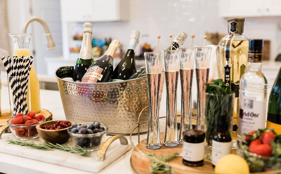 Набір з 2 склянок для шампанського 145 мл, склянки з кришталю, для шампанського, просекко, лікеру, ручної роботи, прозорі