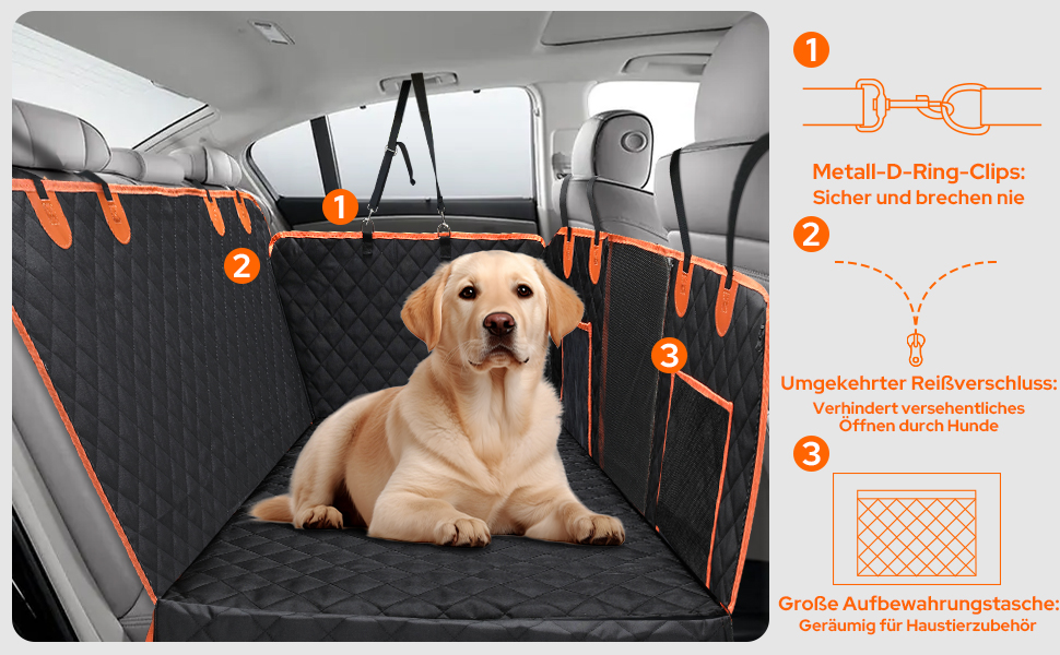 Водонепроникний килимок для собак у багажник авто, універсальний, з металевим кліпом