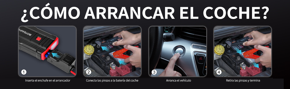 Powerbank Starthife BOTEAIFIU 3000A: Автозапуск для 8.0 л бензину та 6.5 л акумулятора, портативний, з ліхтариком, для 12V авто, SUV, мотоцикла, ATV, газонокосарки