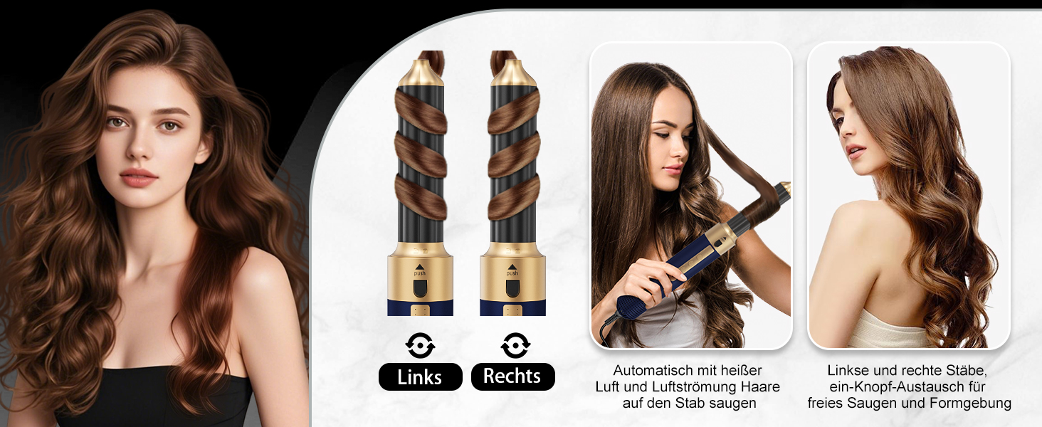 Мультистайлер для волосся 6-в-1: фен, плойка, круглі щітки, брашинг, термощітка, 1350W