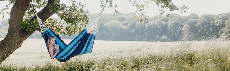 Гамак бразильський Amazonas Santana Blue до 150 кг 200x120 см синій