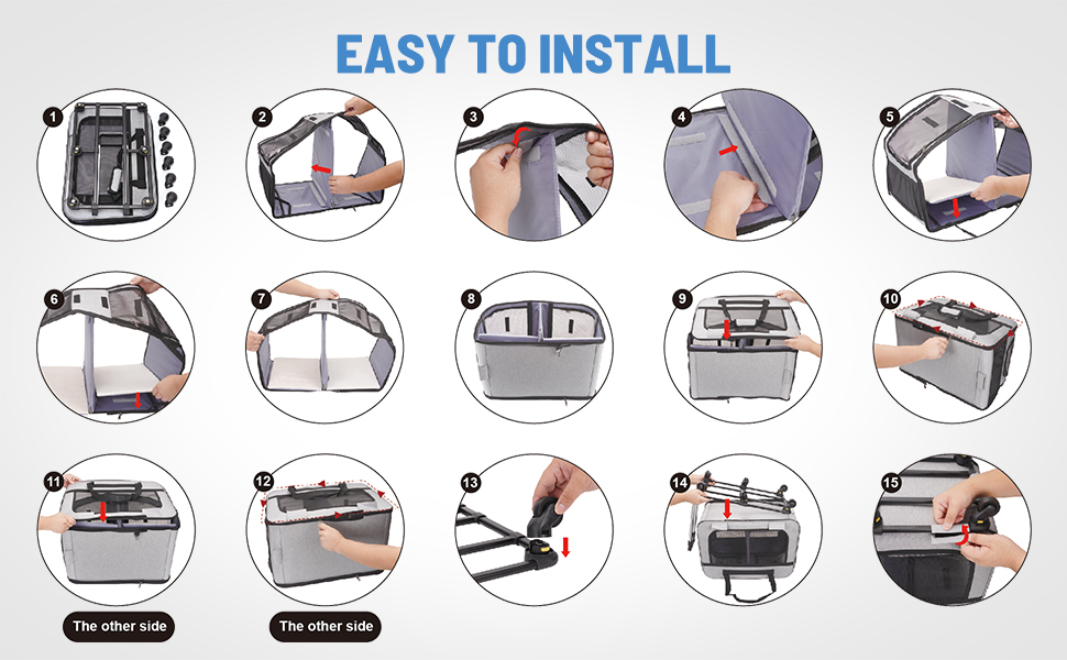 Транспортна переноска для котів на 2 котів, XL, сіра. Зі знімною перегородкою та ручкою. Підходить для котів до 12 кг