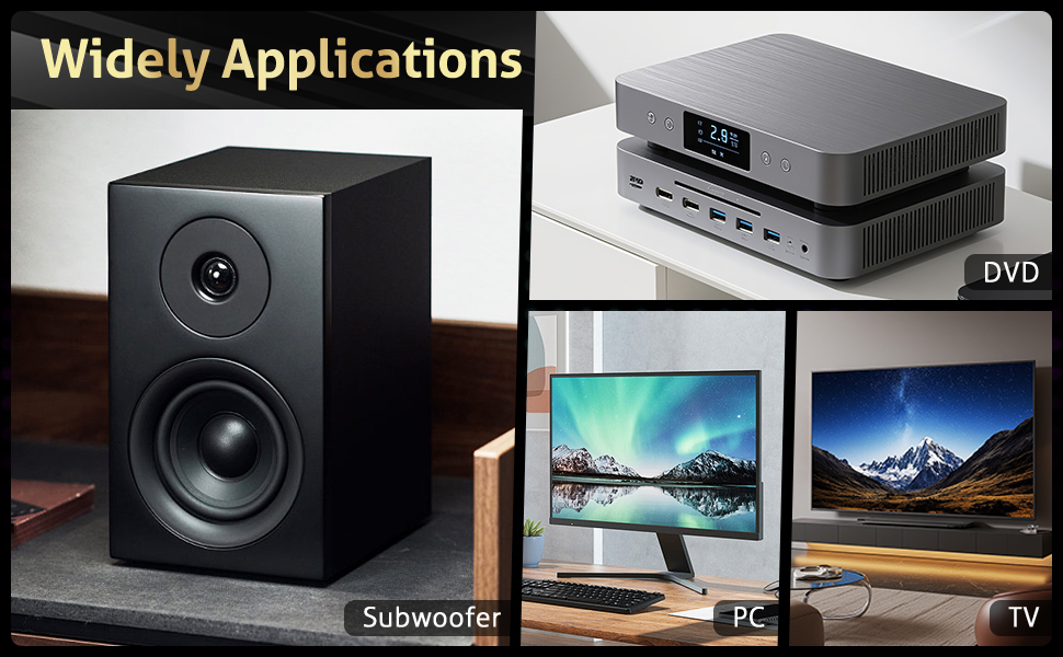 Акустичний кабель UCINNOVATE HiFi OFC (2 шт. по 3м), 14AWG з позолоченими роз'ємами Банан-Лопатка (Y-штекер) для підсилювача та колонок