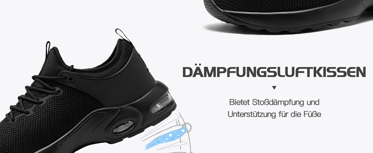 Чоловічі робочі черевики LARNMERN: водонепроникні, зручні, з металевим підноском, slip-on, чорні, 44 EU