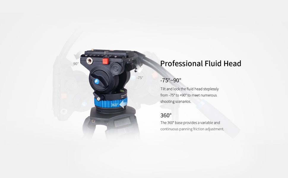 Штатив SIRUI AM-15S з плавним голівкою: професійний штатив/відеоштатив/трипод для камер, максимальне навантаження 10 кг