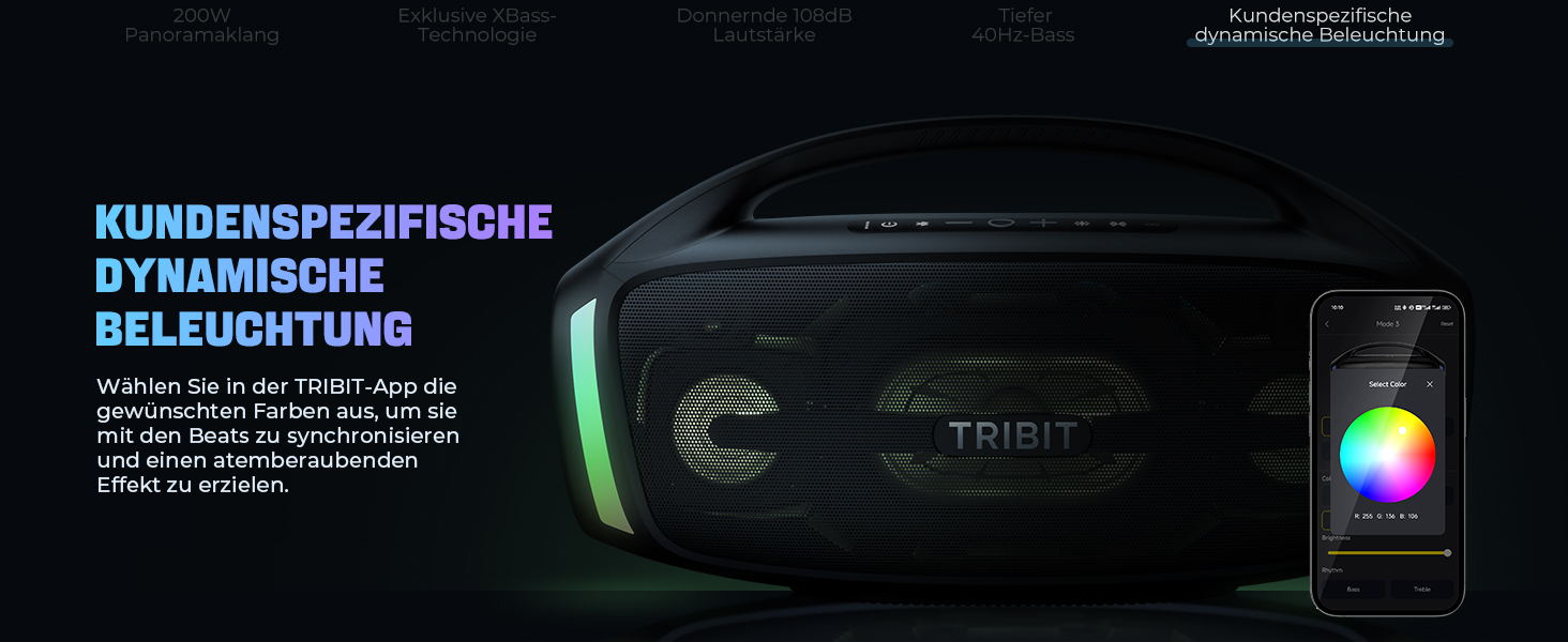 Портативна Bluetooth колонка TRIBIT StormBox Blast 2 200W IP67 - Водонепроникна, з LED, XBass, до 30 год, TWS