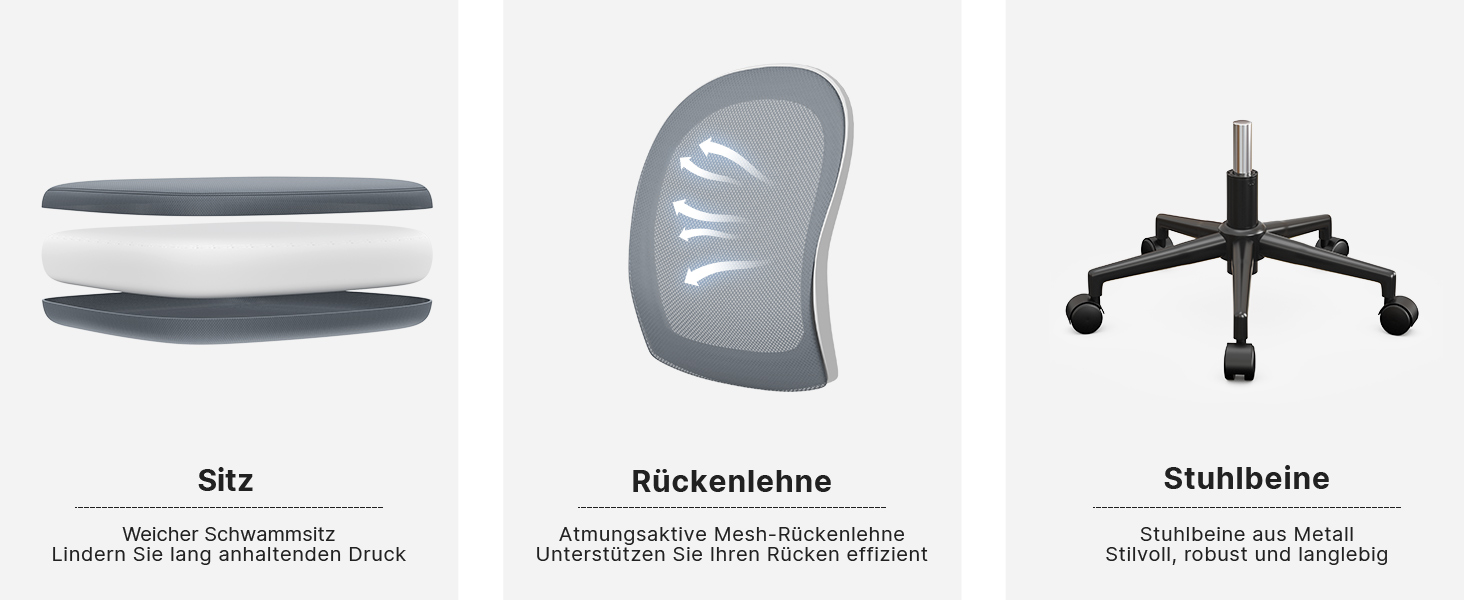 Офісний стіл Rattantree: ергономічний стілець з дихаючою спинкою, регульована висота, сітчаста конструкція, підлокітники, 360° обертання, для офісу та дому (темно-синій)