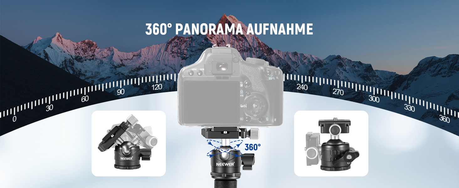 Карбоновий міні-штатив NEEWER з кулястою головкою 360°, тримачем для телефону та пультом керування, компактний дорожній штатив для DSLR камери, відеокамери та смартфона, навантаження до 5 кг (TP-AAM521)