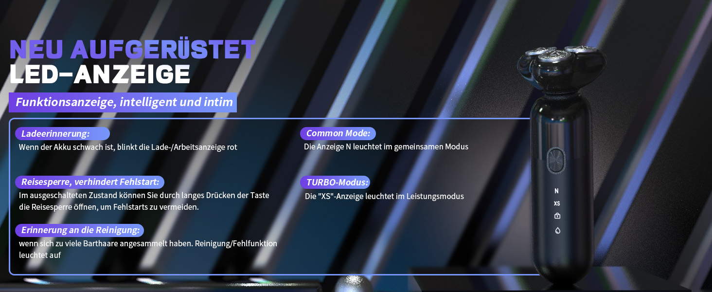 Електричний гоління для чоловіків Sejoy з 4D головкою, бездротовий, для мокрого та сухого гоління, потужний мотор