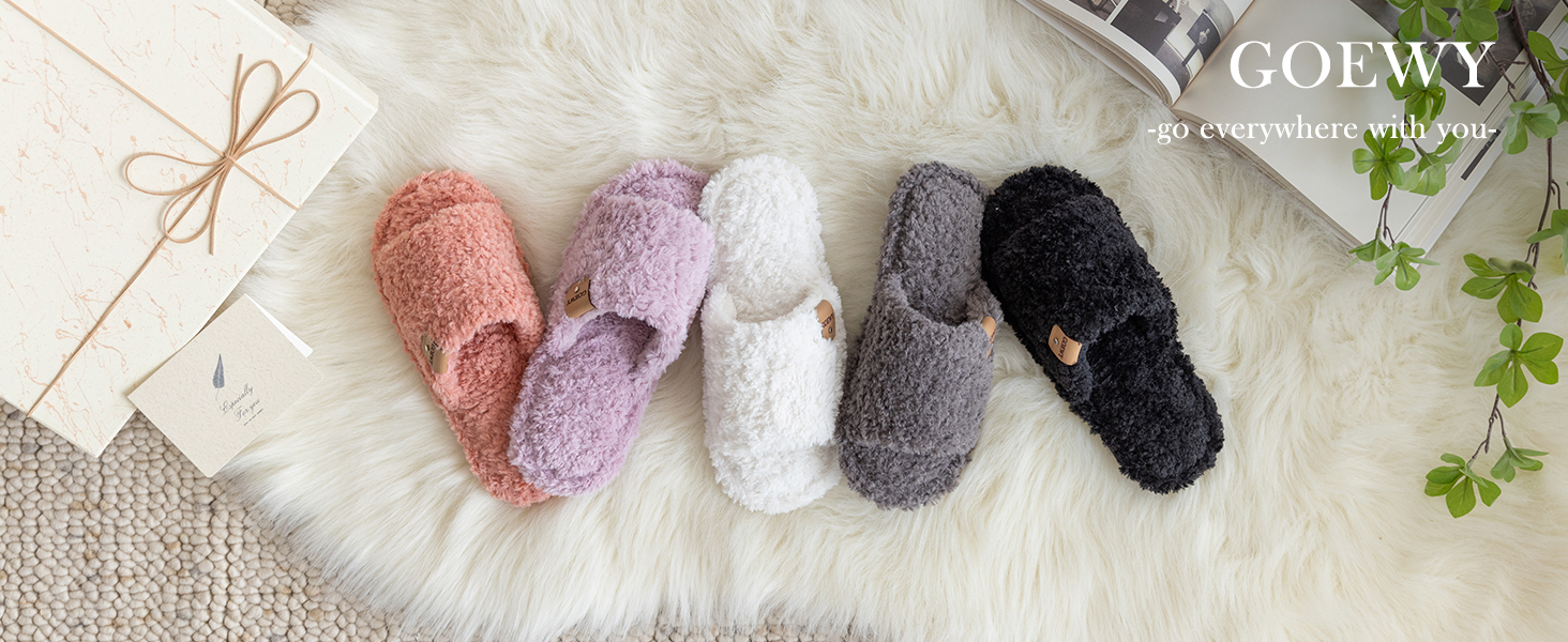 Жіночі домашні тапочки з меморі-піною - м'які відкриті тапочки на п'яті, неслизька підошва для дому/на вулицю. Супер м'які пухнасті тапочки-слайдери в подарунок для жінок та матерів