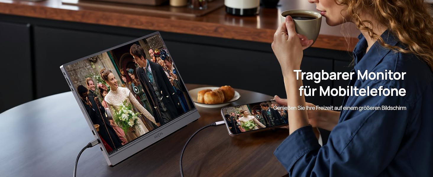 Портативний монітор ARZOPA 16.1' 2.5K 180Hz (2560x1440) HDR10, Space Grey (Z3FC/180HZ)