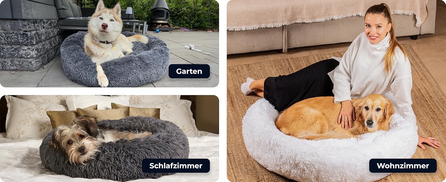 Belune® Лежанка для собак [знімний, washable cover] - Оригінал - [L, 100 см, темно-сірий] Корзина для собак, ліжко для котів, лежанка для собак, м'яка лежанка для собак великих, середніх та маленьких собак L (100 см) Темно-сірий