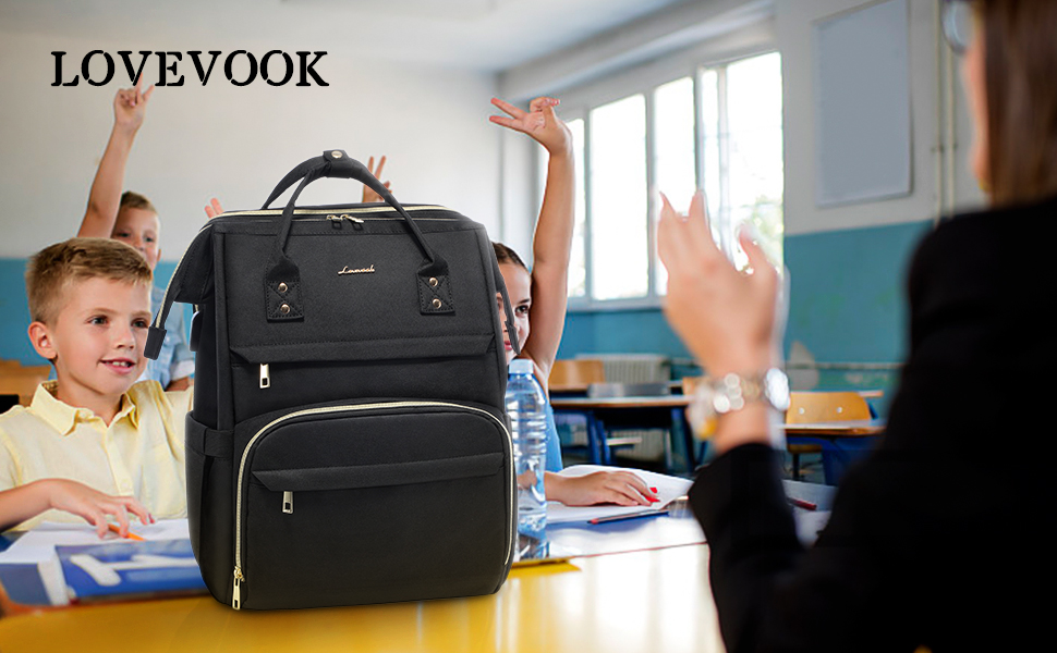 LOVEVOOK Рюкзак для жінок, шкільний рюкзак, рюкзак для ноутбука, водонепроникний, з портом для зарядки, для університету, школи, бізнесу, роботи, подорожей, темно-сірий, 17 дюймів